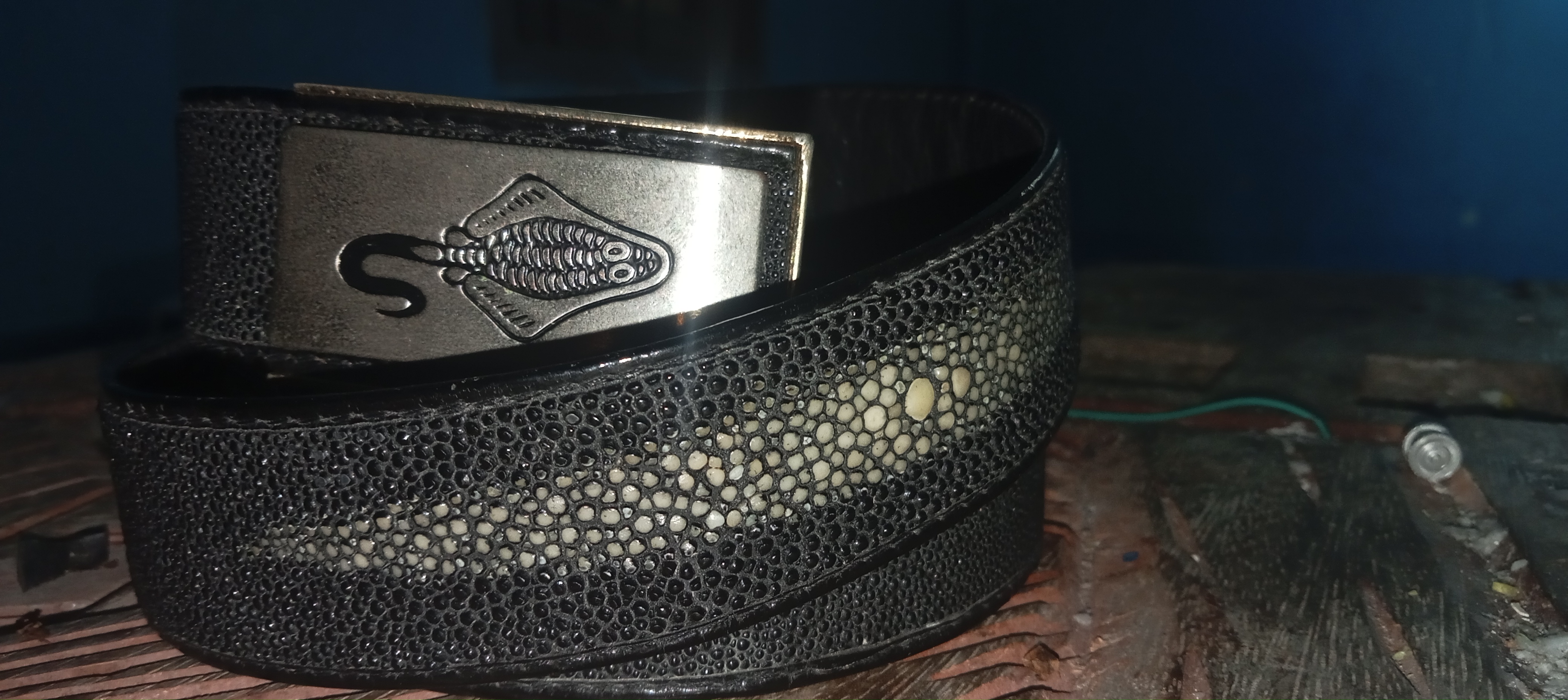 Genuine stingray leather belt, never used