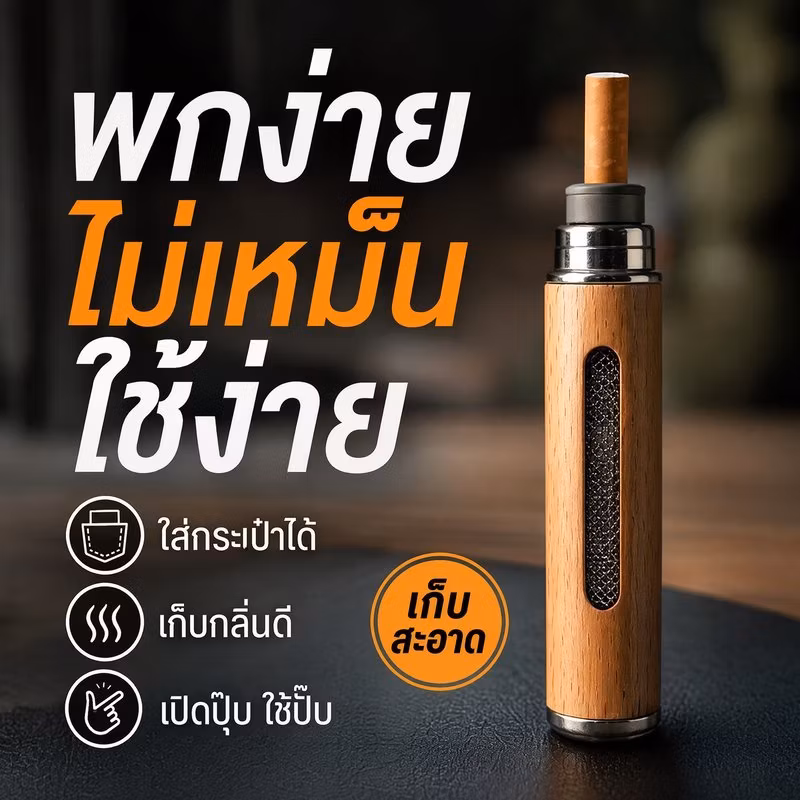 Portable cigarette ashtray